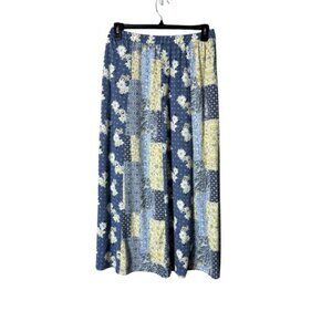 Womens Cottagecore Floral Maxi Skirt Small Patchwork Beachy Fairycore Bohemian